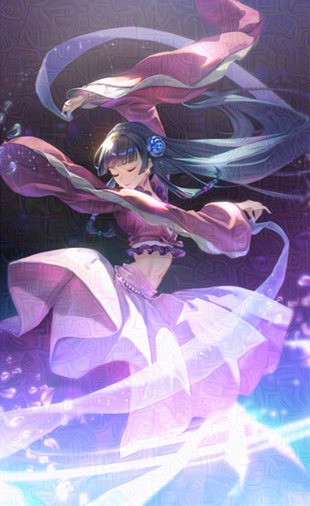 chinese_clothes, closed_eyes, cropped_shirt, dancing, dunhuang_dance, dunhuang_style, eyeliner, floating_hair
