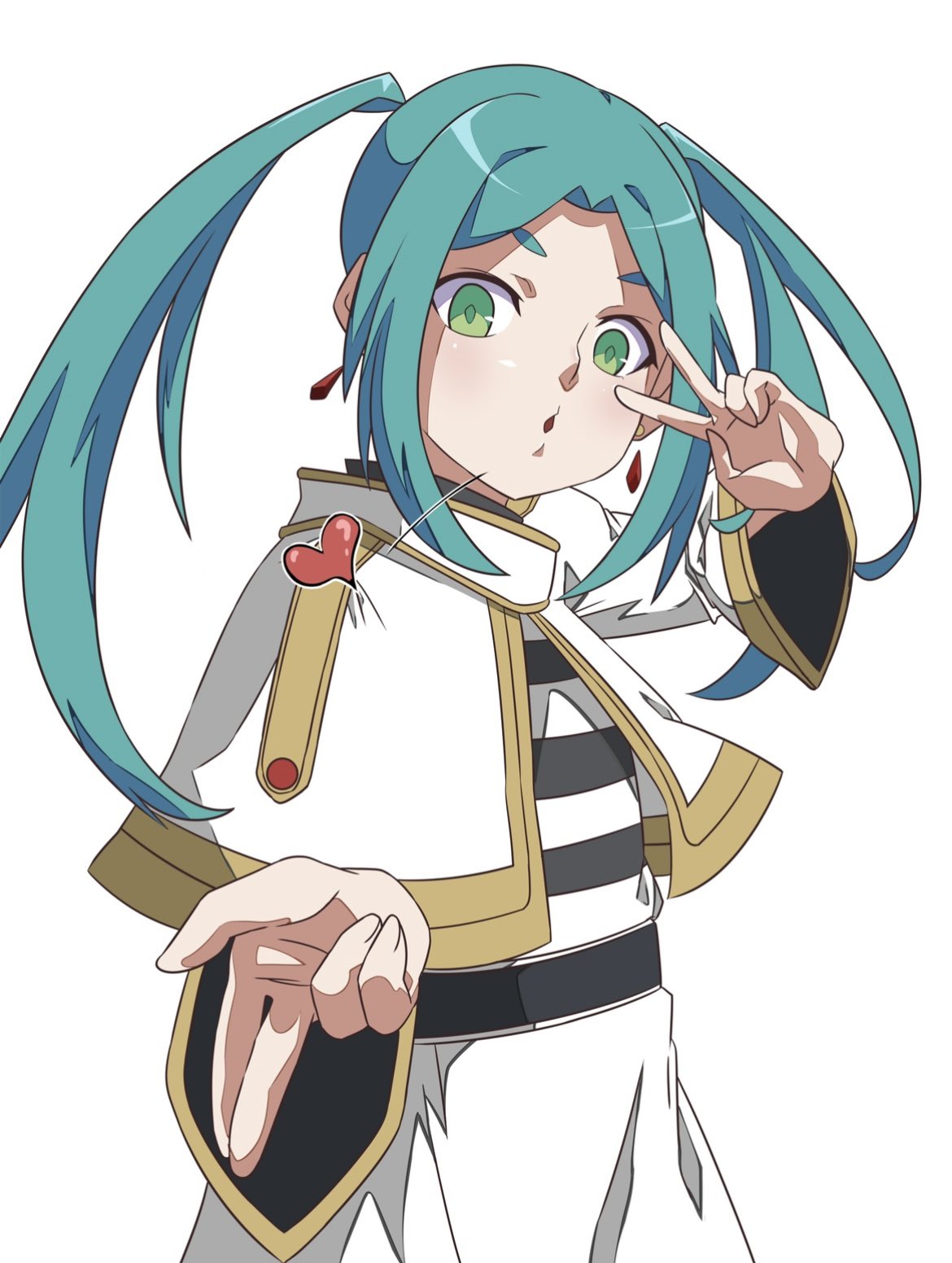 alternate_hairstyle, anime_coloring, blowing_kiss, cheek_blush, collared_shirt, commentary_request, cosplay, curtained_hair