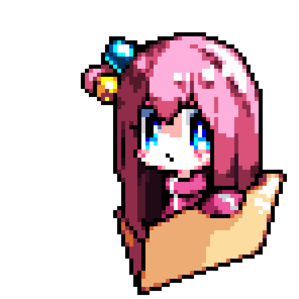 >o<, 1girl, animated, animated_gif, blue_eyes, bocchi_the_rock!, cube_hair_ornament, cursor
