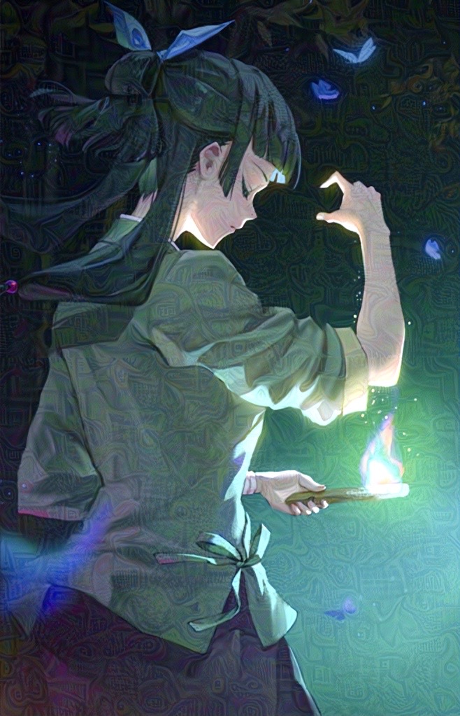1girl, aoqun, beads, blunt_bangs, bug, butterfly, chinese_clothes, closed_eyes