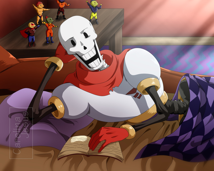 1boy, 2019, 2d, action_figure, artist_name, bed, bedroom, blanket