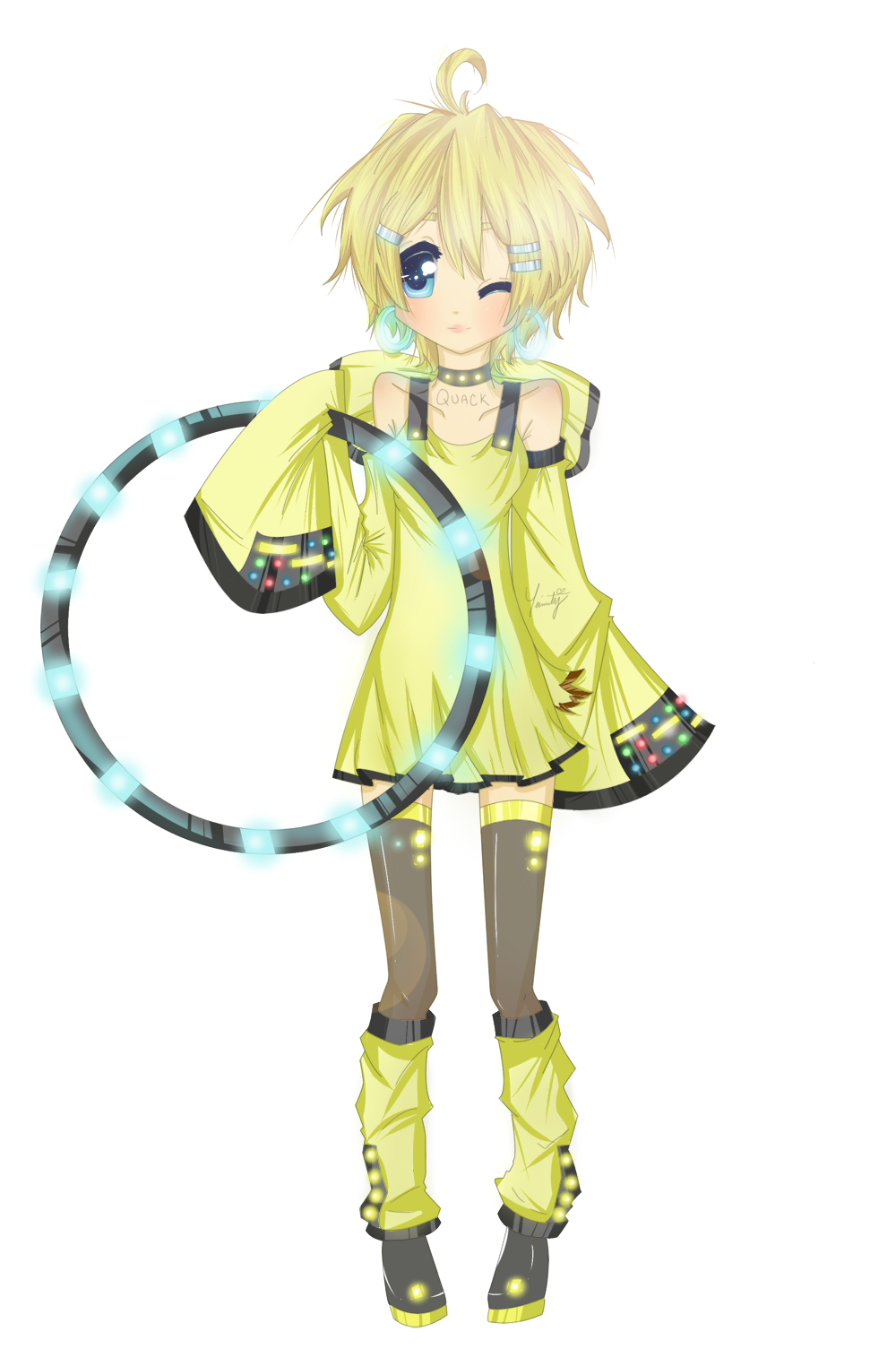 append, blonde_hair, blue, blue_eyes, blush, boots, bow, breasts