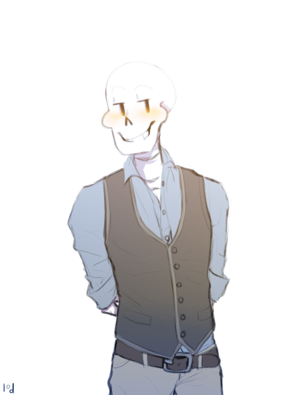 1boy, 2018, 2d, alternate_costume, arms_behind_back, artist_name, belt, black_belt