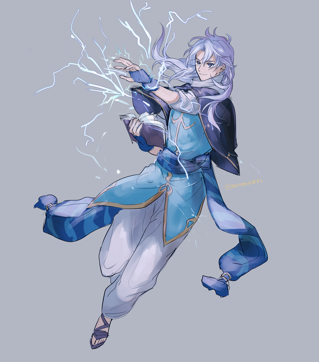 1boy, arthur_(fire_emblem:_genealogy_of_the_holy_war), black_capelet, blue_gloves, blue_scarf, blue_tunic, book, capelet
