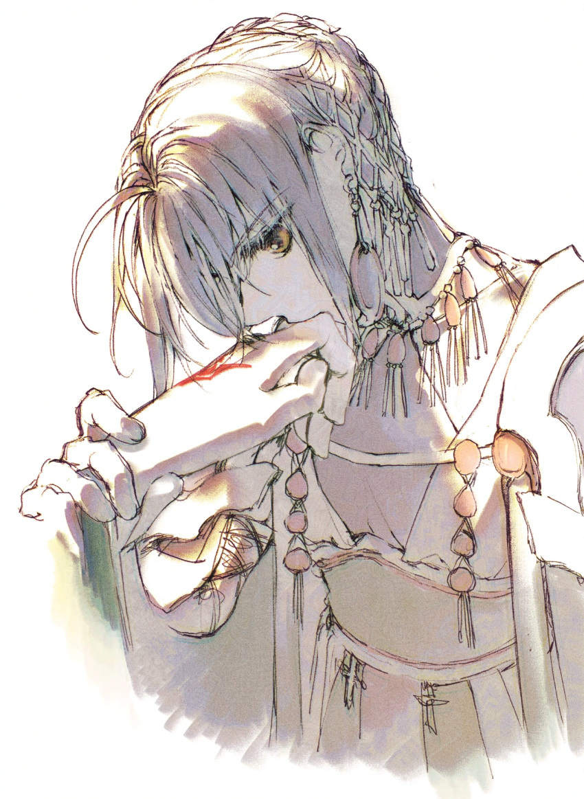 1boy, 1other, ahoge, braid, braided_bun, command_spell, earrings, fate/grand_order