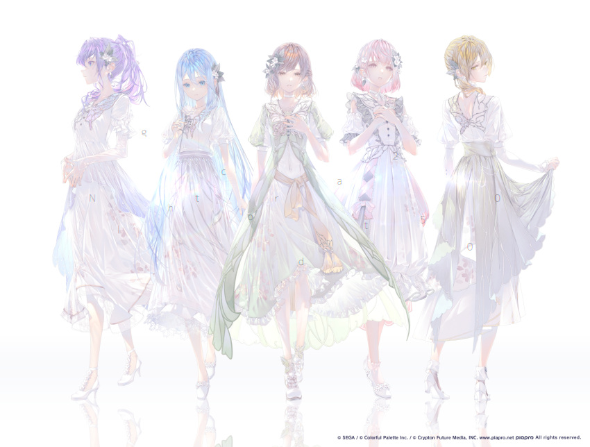 1other, 25-ji_meiko, 25-ji_nightcord_de._(project_sekai), 4girls, akiyama_mizuki, animal_print, asahina_mafuyu, back