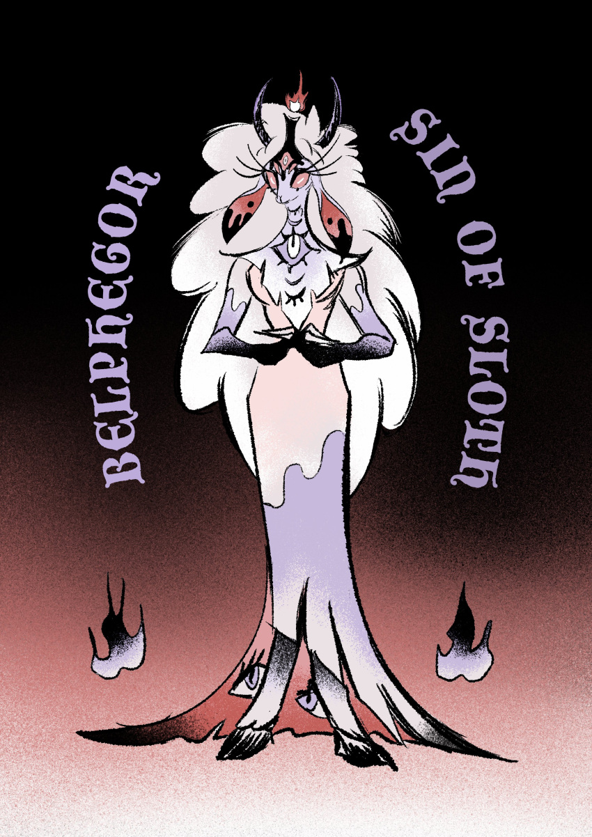 1girl, absurdres, belphegor_(helluva_boss), demon_girl, dress, extra_eyes, furry, furry_female