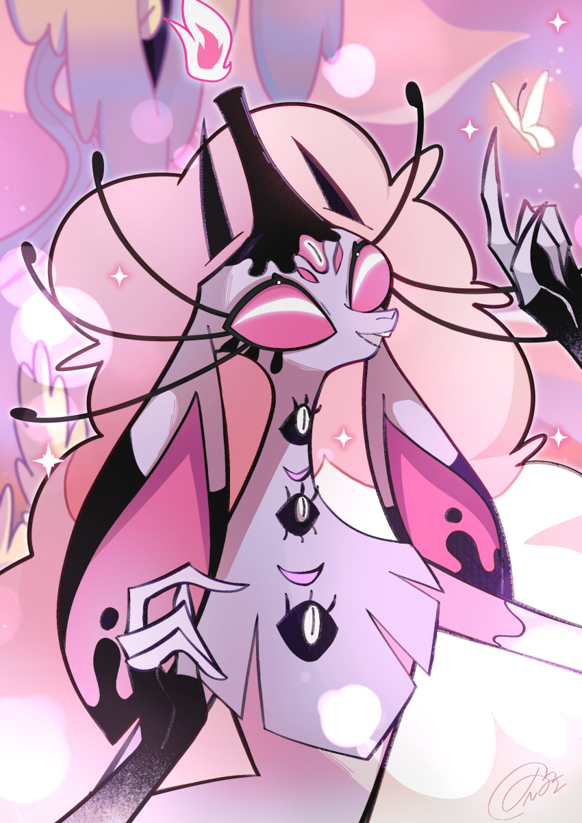 1girl, absurdres, belphegor_(helluva_boss), demon_girl, extra_eyes, furry, furry_female, helluva_boss