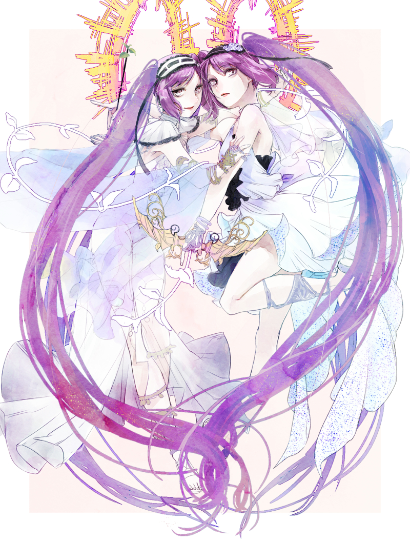 2girls, dress, euryale_(fate), euryale_(third_ascension)_(fate), expressionless, fate/grand_order, fate/hollow_ataraxia, fate_(series)