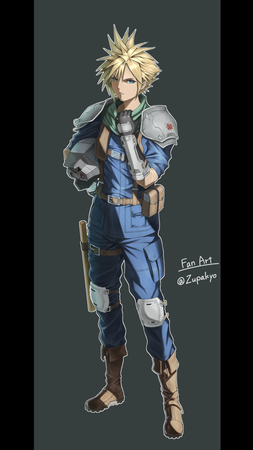 1boy, absurdres, armor, belt, belt_buckle, blonde_hair, blue_eyes, blue_jacket