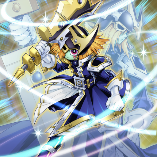 age_progression, anonymous_(yu-gi-oh!), armor, blonde_hair, colored_skin, fake_horns, gloves, green_skin