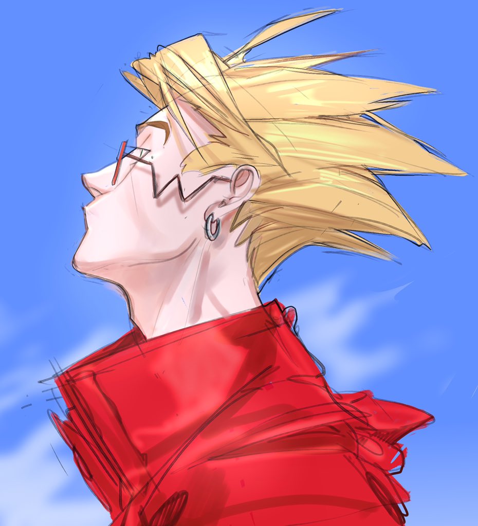 1boy, adam's_apple, blonde_hair, clouds, coat, collared_coat, commentary, cutiicosmo