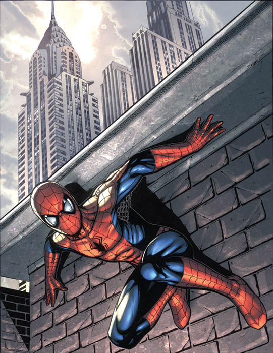 1boy, bodysuit, boots, chrysler_building, commission, english_commentary, gloves, kieran_oats