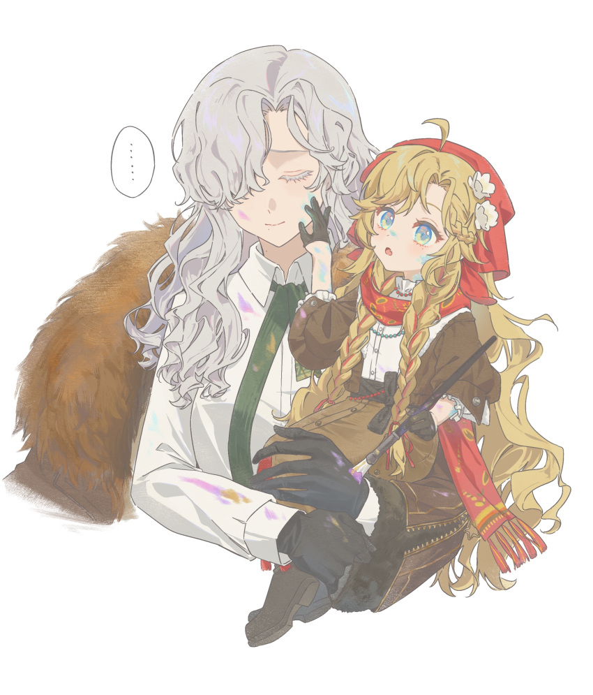 ..., 2girls, :o, absurdres, age_regression, aged_down, ahoge, arm_out_of_sleeve