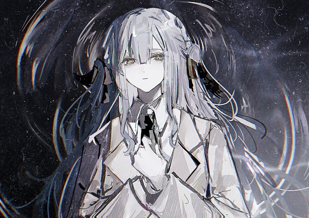 1girl, bang_dream!, bang_dream!_it's_mygo!!!!!, black_necktie, black_ribbon, blue_hair, commentary, grey_jacket