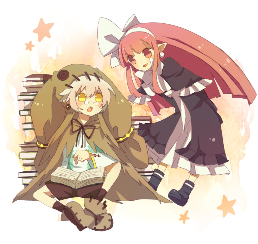 demon_girl, disgaea, dress, glasses, hair_ribbon, hairband, headband, long_hair