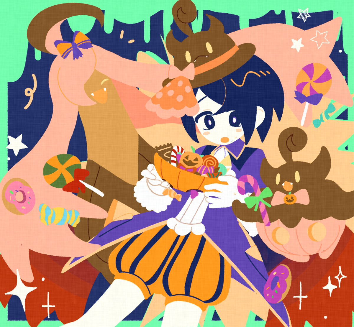 1boy, :o, allister_(fall_2022)_(pokemon), allister_(pokemon), black_eyes, black_hair, blush_stickers, bowl