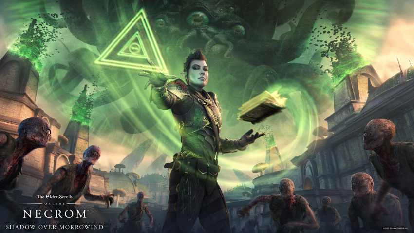 6+boys, absurdres, armor, book, building, colored_skin, copyright_name, dark_elf