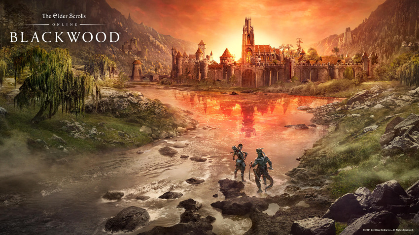 1boy, 1girl, absurdres, argonian, armor, castle, copyright_name, english_text