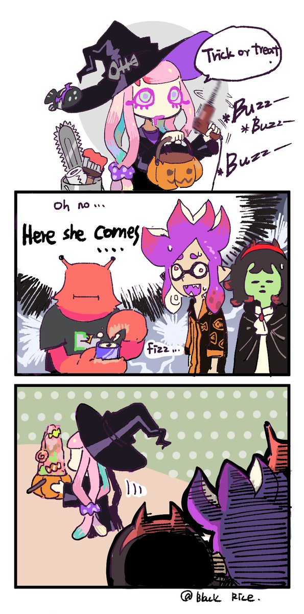alternate_costume, clash_(splatoon), drill, fish_skeleton_hat_ornament, halloween, halloween_costume, harmony's_clownfish_(splatoon), harmony_(splatoon)
