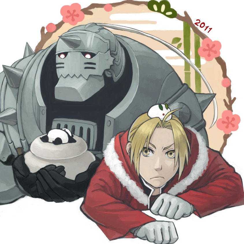 animal, armor, blonde_hair, cloak, coat, edward_elric, fullmetal_alchemist, gloves