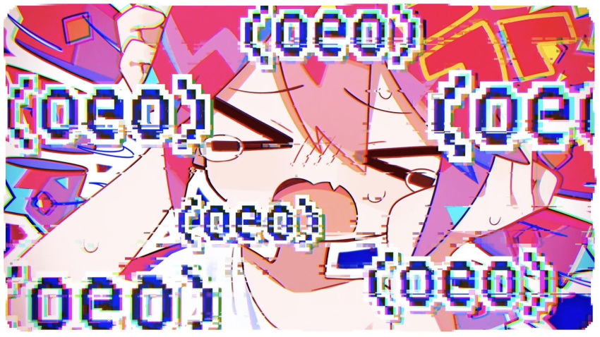 1girl, blush, breasts, closed_eyes, double-parted_bangs, drill_hair, fang, hair_between_eyes