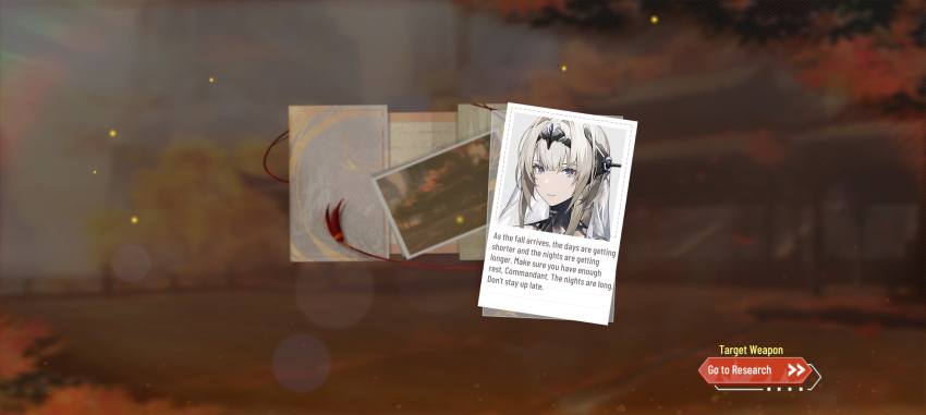 1girl, autumn, autumn_leaves, bianca:_stigmata_(pgr), bianca_(pgr), english_text, event, leaf