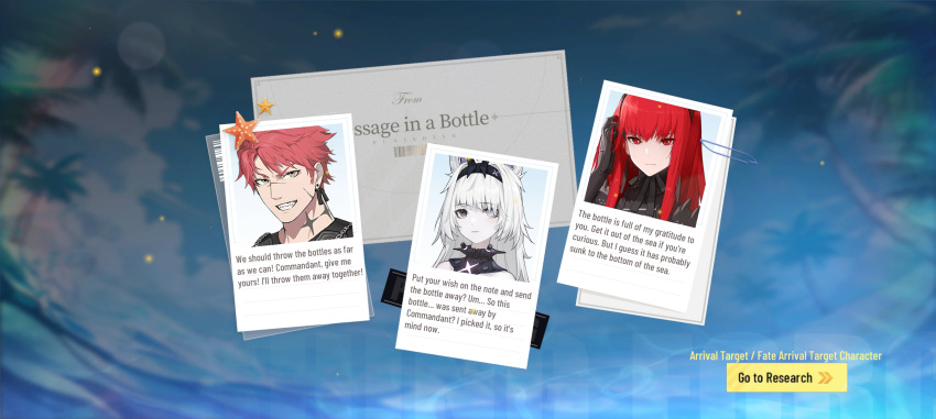 1boy, 2girls, absurdres, bad_tag, english_text, event, highres, looking_at_viewer