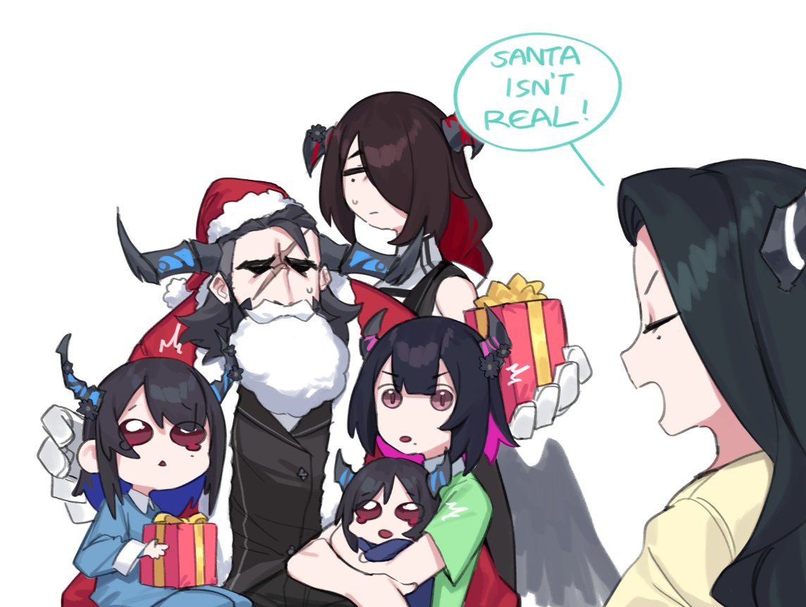 2boys, 4girls, aradia_ravencroft, baby, black_hair, child, dasdokter, demon_horns