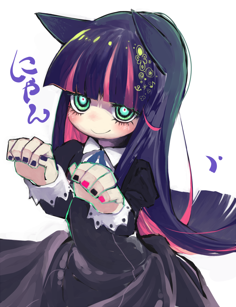 bad_id, goose_h, multicolored_hair, nail_polish, panty_&amp;_stocking_with_garterbelt, stocking_(character), stocking_(psg), two-tone_hair