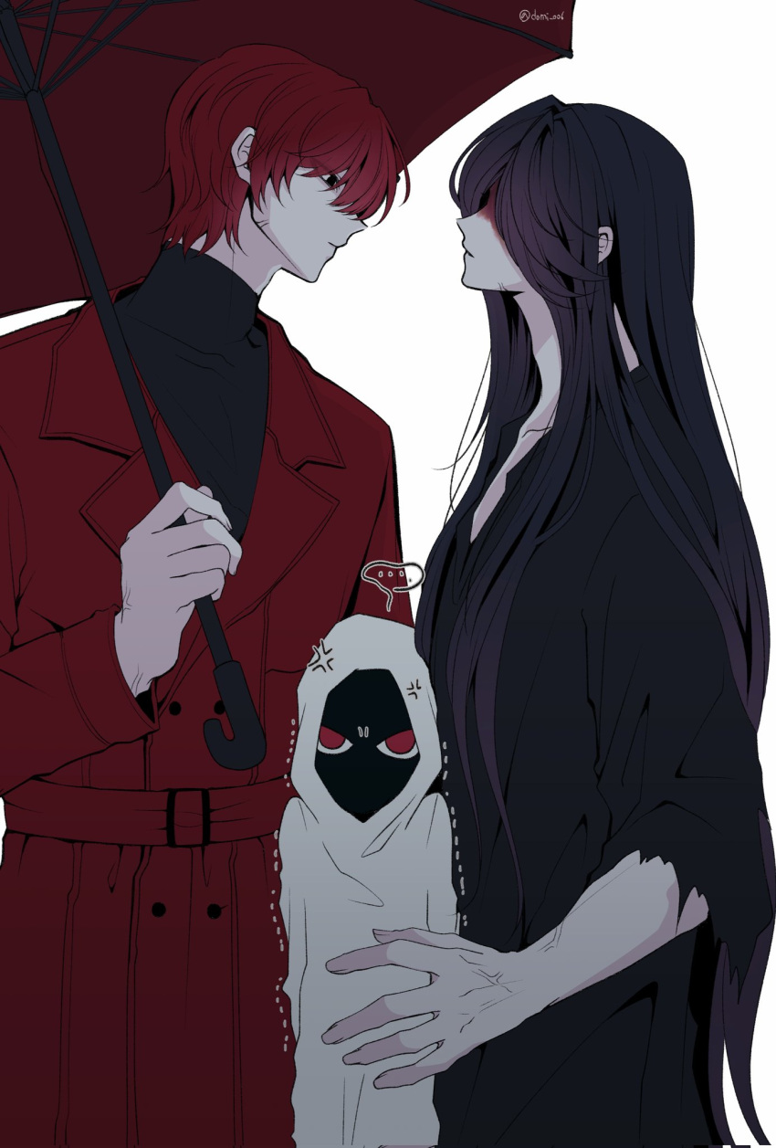 ..., 1girl, 2boys, black_eyes, black_hair, black_kimono, blood, blood_on_face