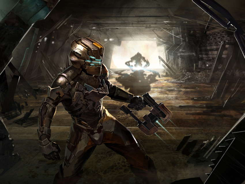 dead_space, dead_space_2, gun, helmet, isaac_clarke, jessada_sutthi, monster, plasma_cutter