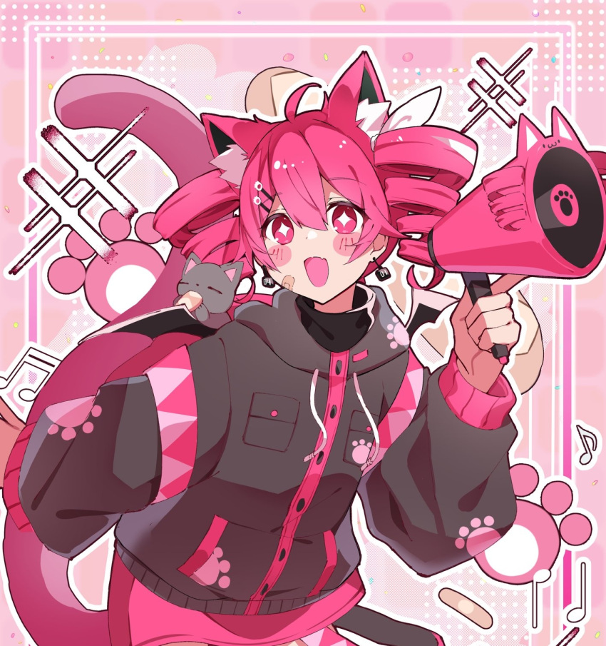 +_+, 1girl, ahoge, animal_ears, backpack, bag, baguette, bandaid