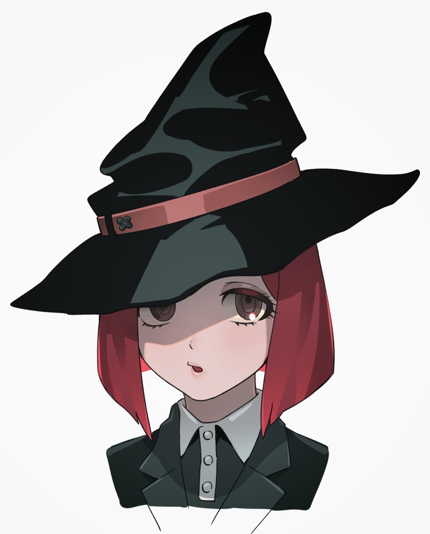 1girl, belt, black_jacket, black_shirt, blazer, blunt_ends, bob_cut, brown_eyes
