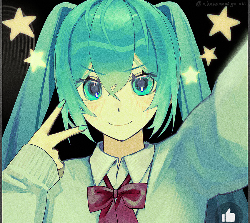 1girl, aqua_eyes, aqua_hair, black_background, blue_eyes, blue_hair, blue_nails, blush