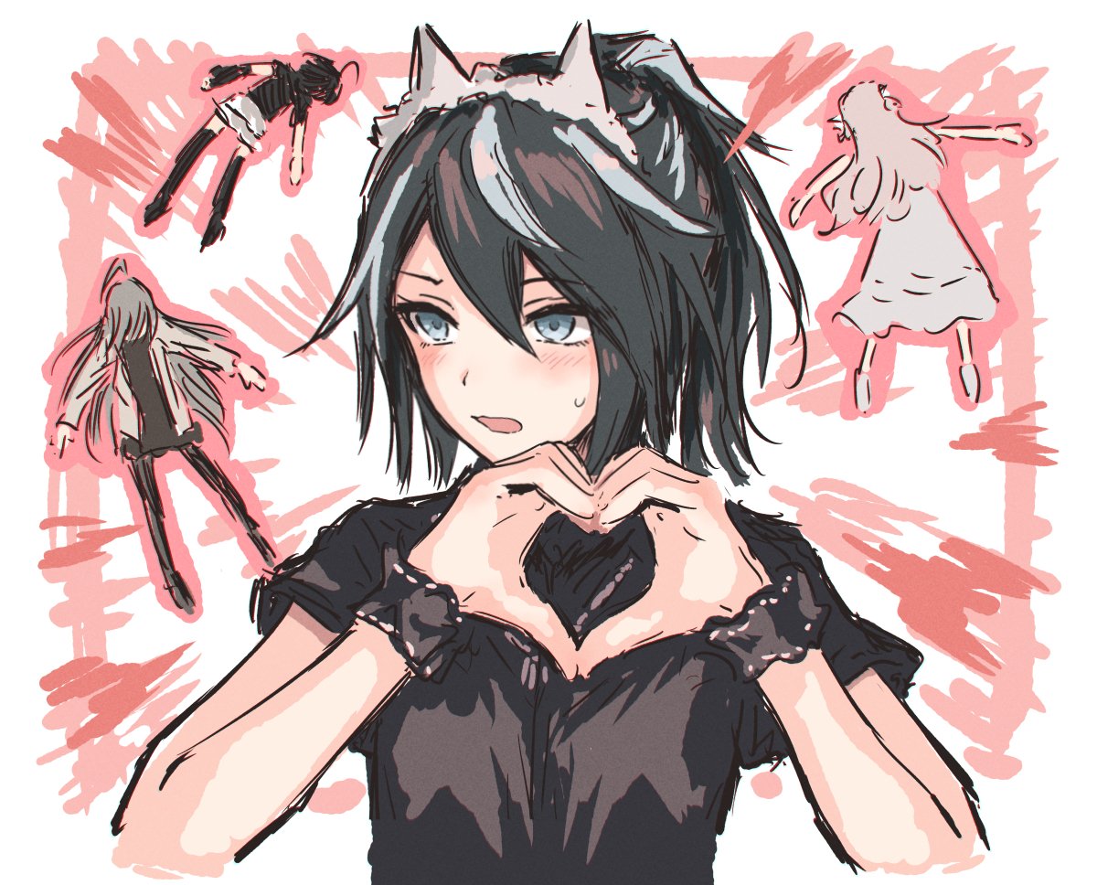 4girls, a_bad_cynic_doggo, ahoge, animal_ear_hairband, animal_ears, averting_eyes, azai_eimi, bessyo_bell