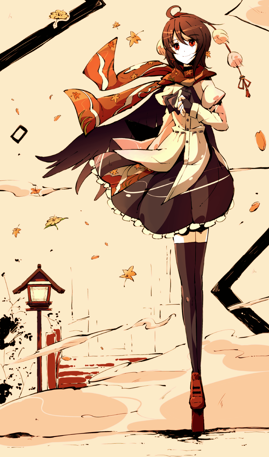 brown_hair, geta, highres, legs, no_hat, no_headwear, ryuu, ryuu_(tsukinoyuki)