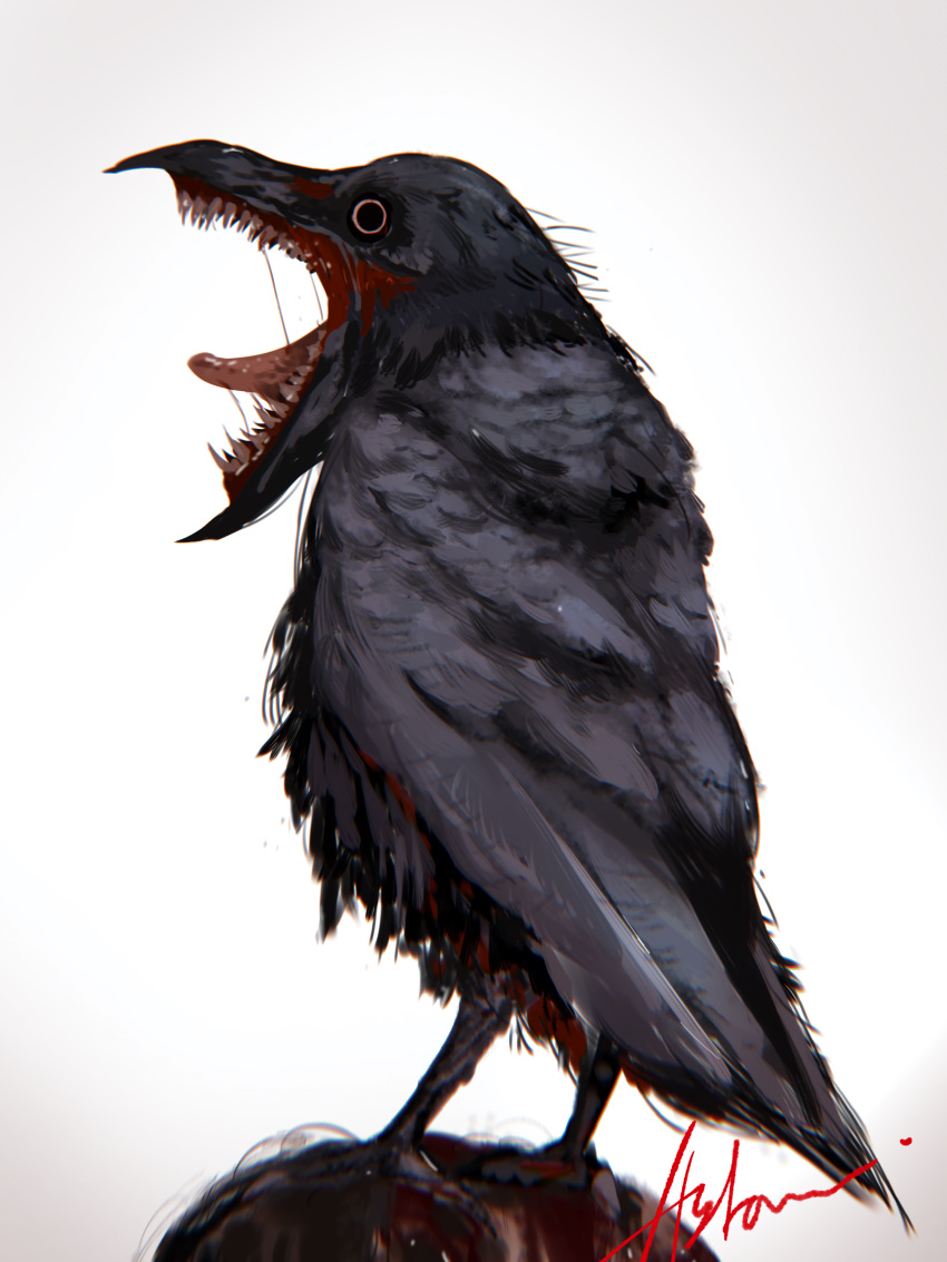 absurdres, bird, creature, crow, highres, horror_(theme), hylran0427, monster
