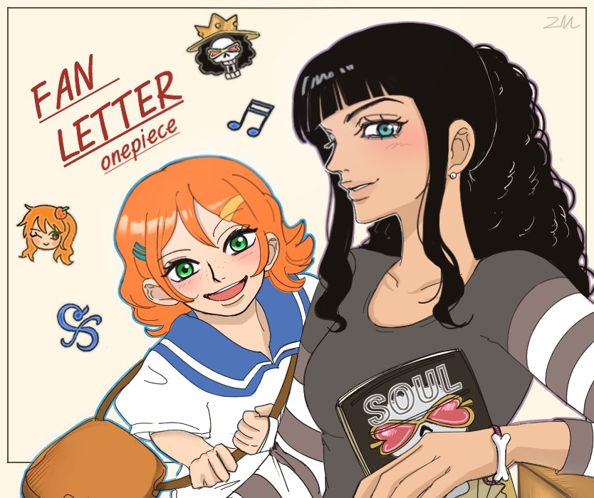 27930529, 2girls, black_hair, blue_eyes, blunt_bangs, bookstore_part-timer, bracelet, brook_(one_piece)