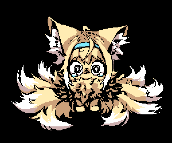 animal_ear_fluff, animalization, arknights, black_background, blue_hairband, commentary, english_commentary, fox