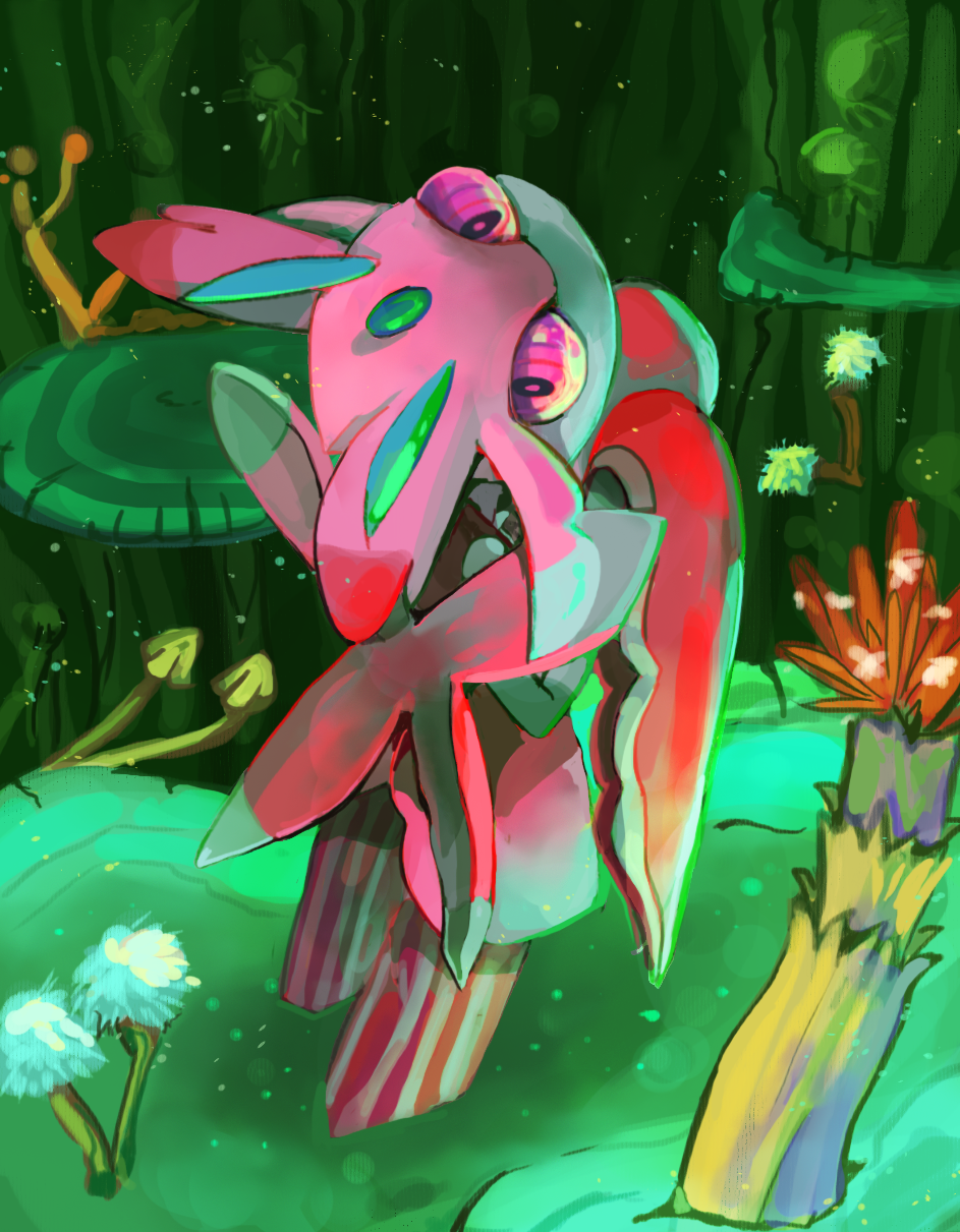1girl, ani_(puniper), antennae, arthropod_girl, arthropod_limbs, colored_skin, full_body, furry