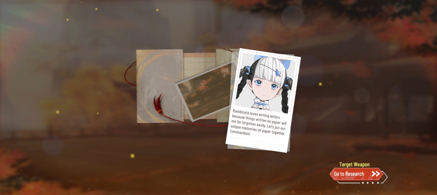 1girl, autumn, bambinata:_vitrum_(pgr), bambinata_(pgr), event, photo_(medium), punishing:_gray_raven, solo