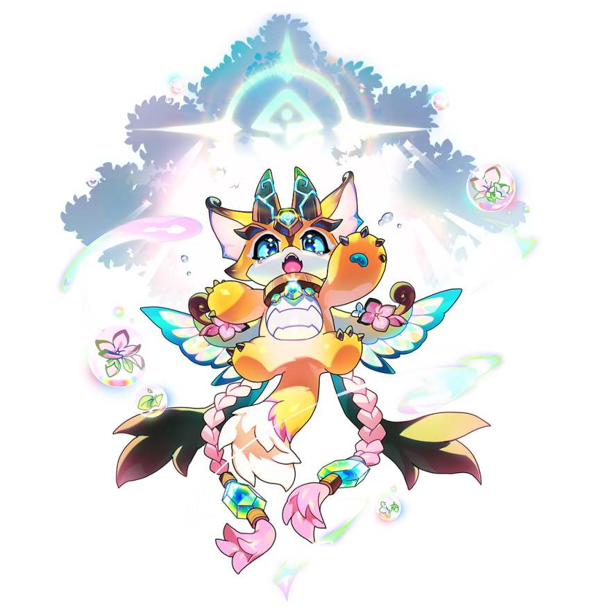 1other, animal_ears, artist_request, blue_eyes, braid, chibikemo, claws, dragon