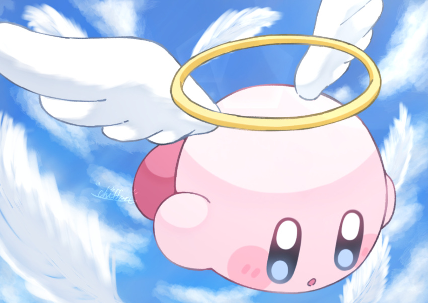 1other, airi_chiffon, angel, angel_day, angel_wings, blue_eyes, blush_stickers, commentary_request