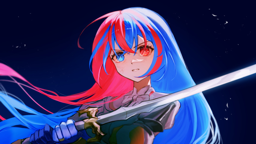 1girl, alear_(female)_(fire_emblem), alear_(fire_emblem), blue_eyes, blue_hair, crossed_bangs, fire_emblem, fire_emblem_engage