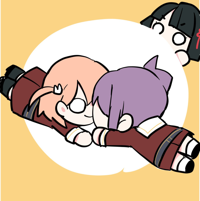 black_hair, blunt_bangs, blunt_ends, bob_cut, brown_dress, cerise_bouquet, character_doll, closed_mouth