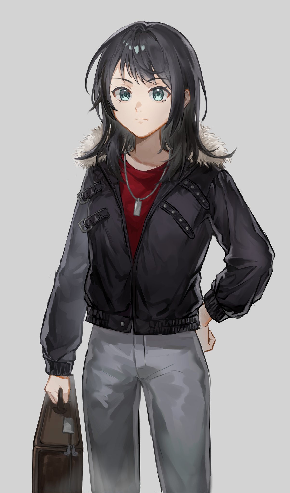 1girl, bang_dream!, bang_dream!_it's_mygo!!!!!, black_hair, black_jacket, blue_eyes, closed_mouth, commentary
