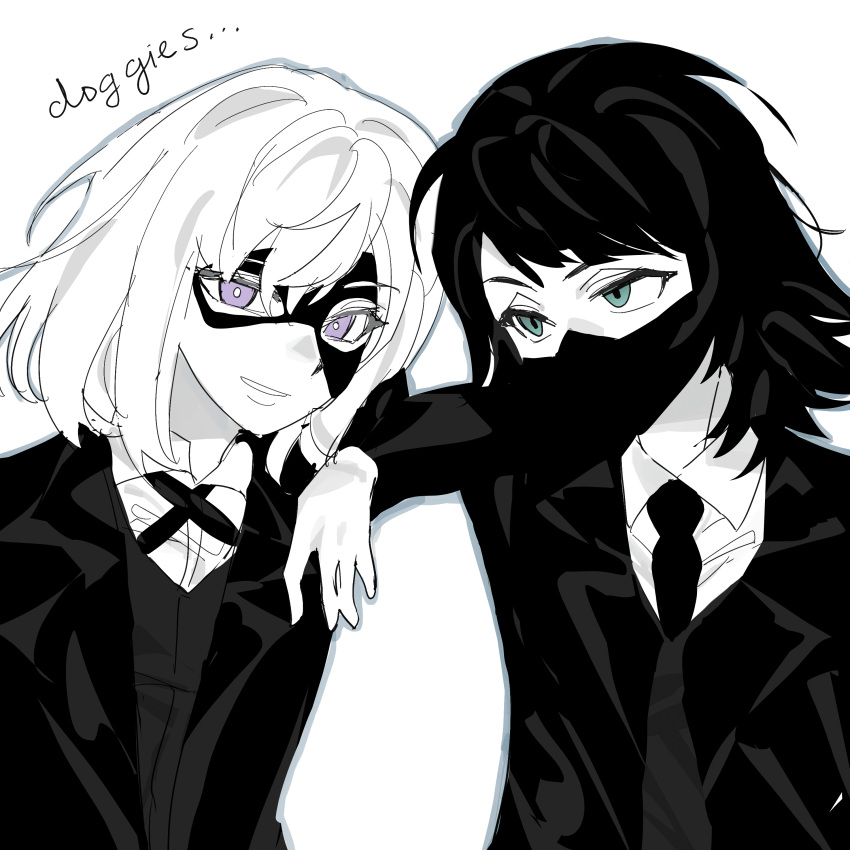 2girls, absurdres, bang_dream!, bang_dream!_it's_mygo!!!!!, blue_eyes, collared_shirt, commentary, doloris_(bang_dream!)