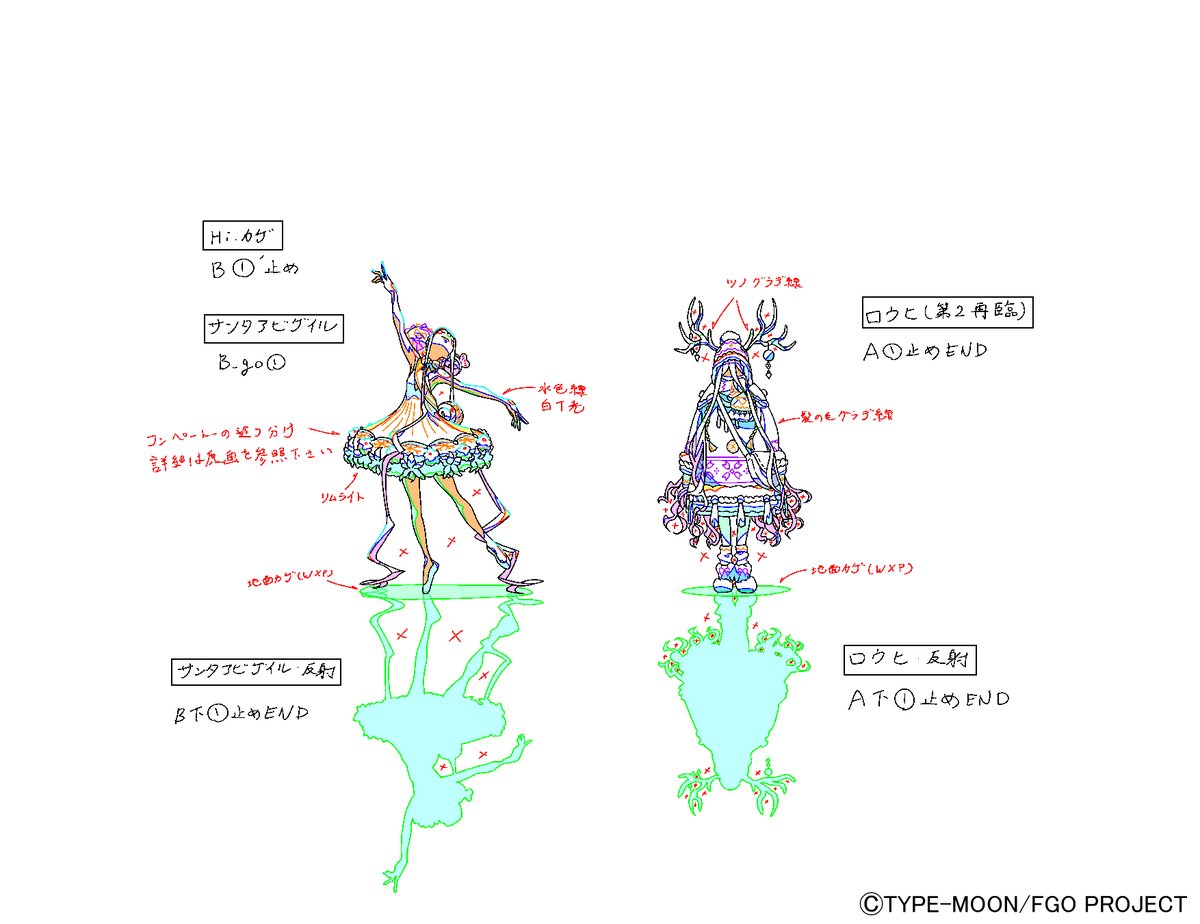 2girls, abigail_williams_(fate), abigail_williams_(santa)_(fate), antlers, bare_shoulders, beanie, color_trace, commentary_request