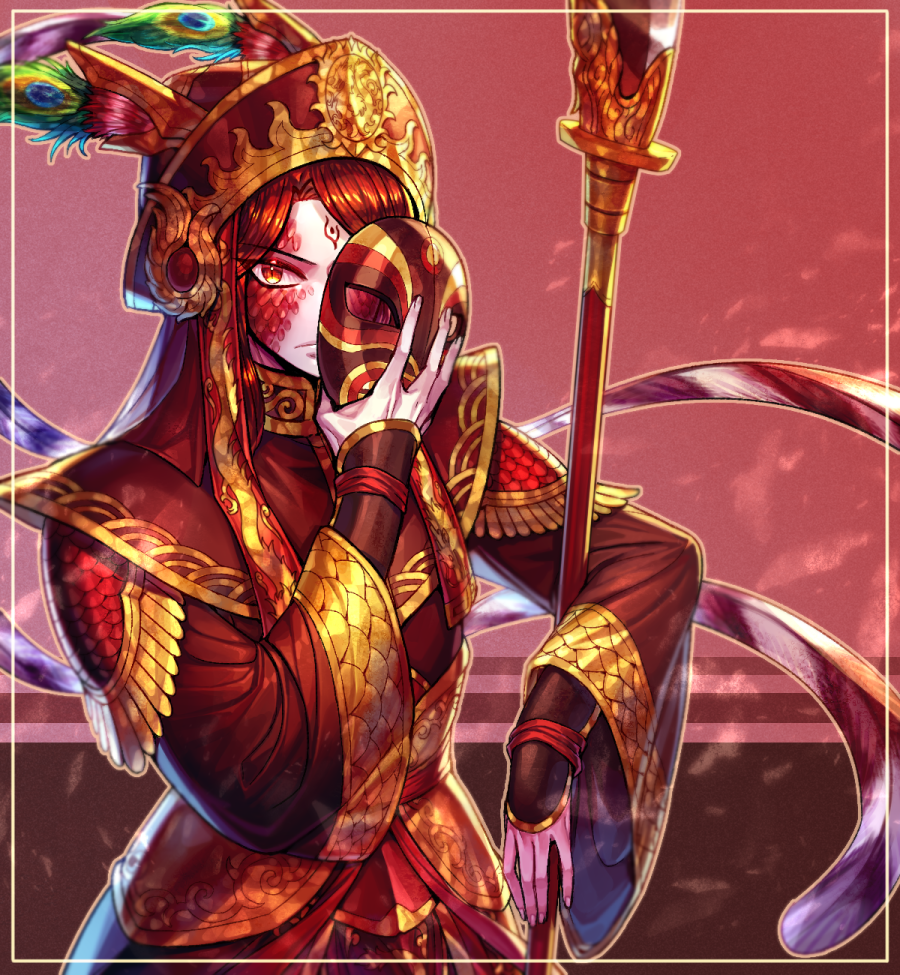 1boy, androgynous, chinese_clothes, chinese_opera, closed_mouth, clothing_request, commentary_request, dragon_boy